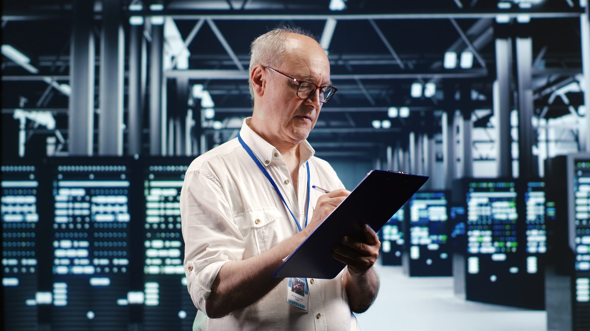 IT expert optimizing data center