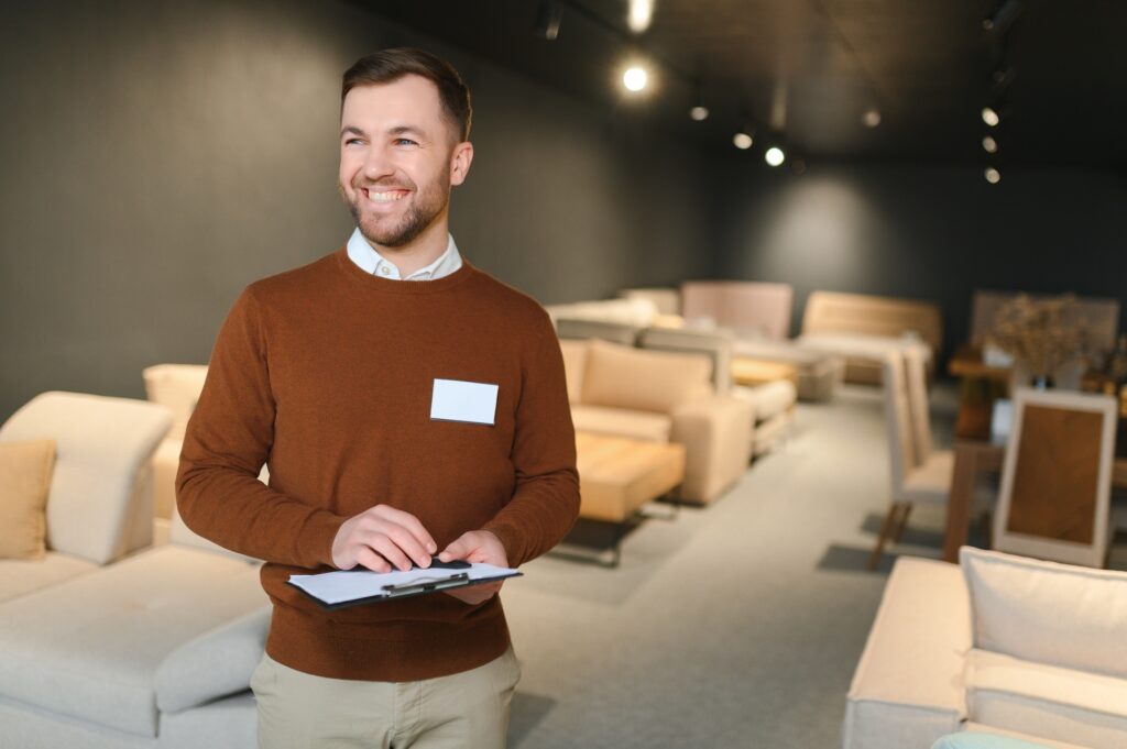 Sales assistant in furniture store
